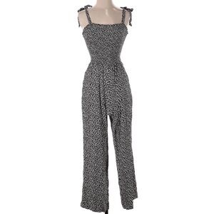 Abercrombie & Fitch Black and White Polka Dot Jumpsuit